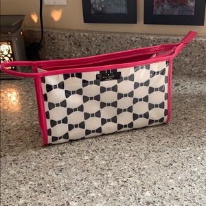 Kate Spade Pink Black Bow Makeup Bag